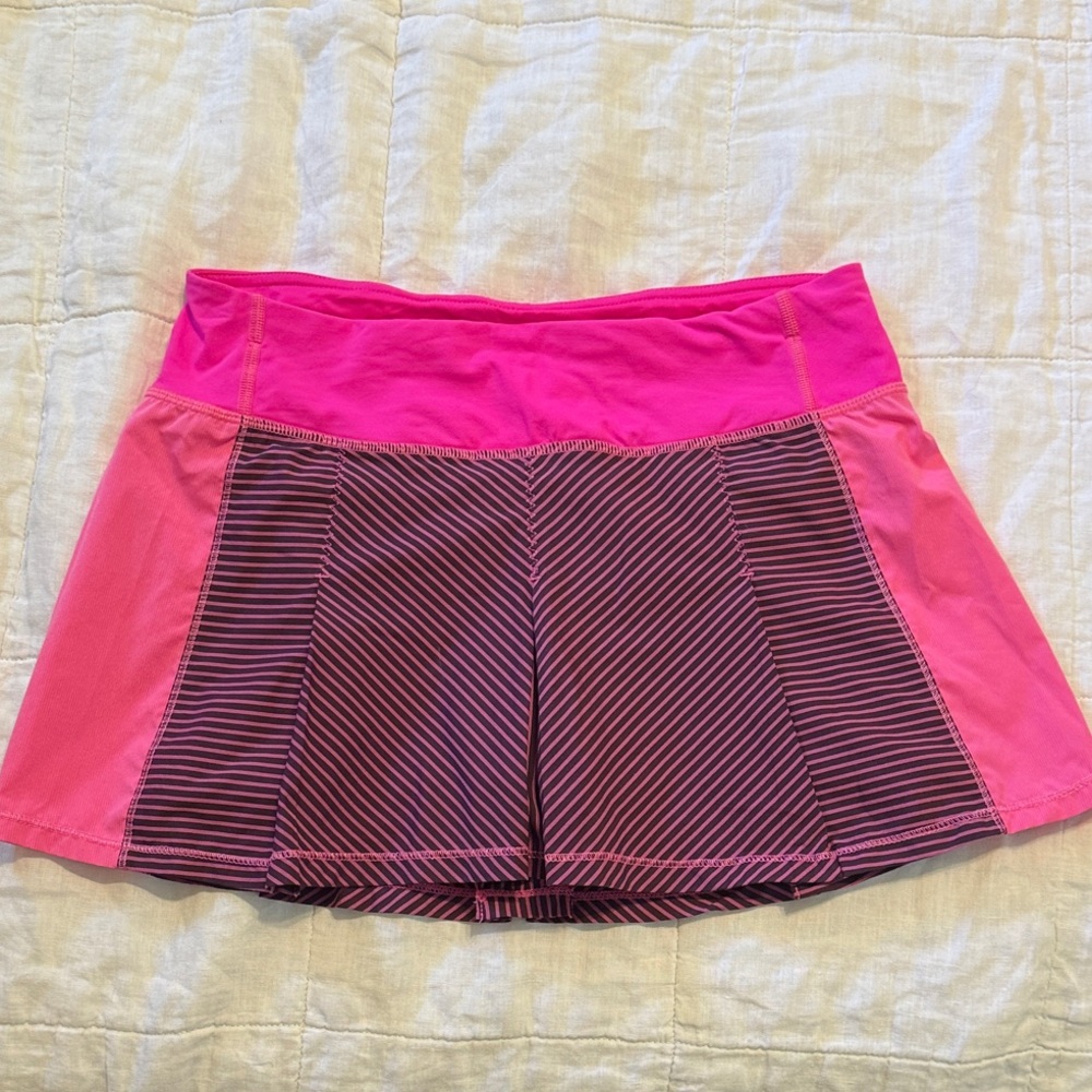 Lululemon Athletica Pink and Purple Pleated Skort